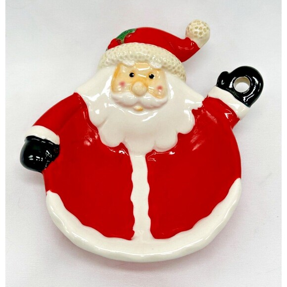 VINTAGE Ganz Santa Claus Face - Christmas Candy/Trinket Dish Plate Ashtray 5" - Picture 1 of 9